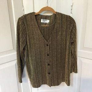 Alfred Dunner Faux 2 Pc Tank/Jacket w/ Sparkle